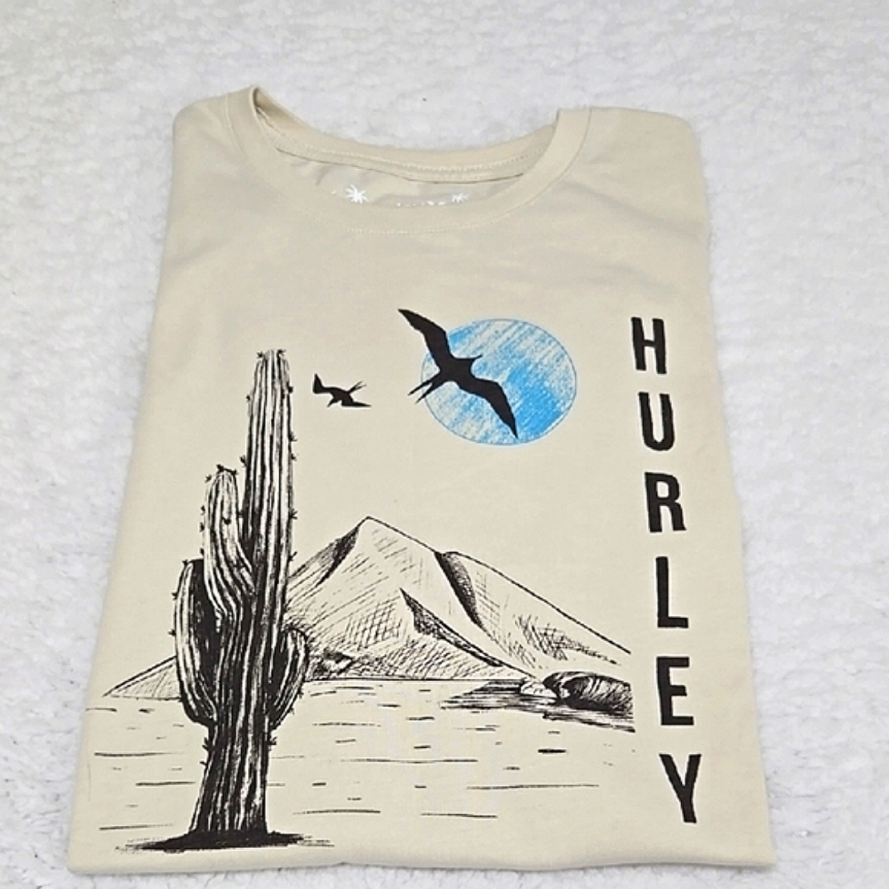 Hurley Men's Beige Graphic T-Shirt